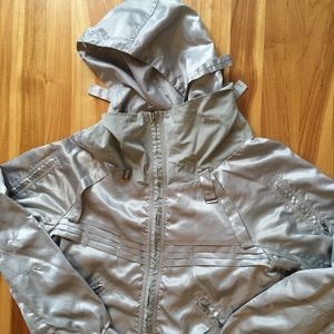 Et Compagnie silver trench coat vintage